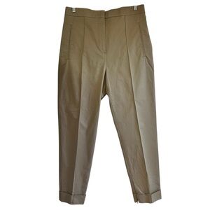 Maxmara cotton high waist pin tuck zipper ankle pants Sz 14 excellent condition